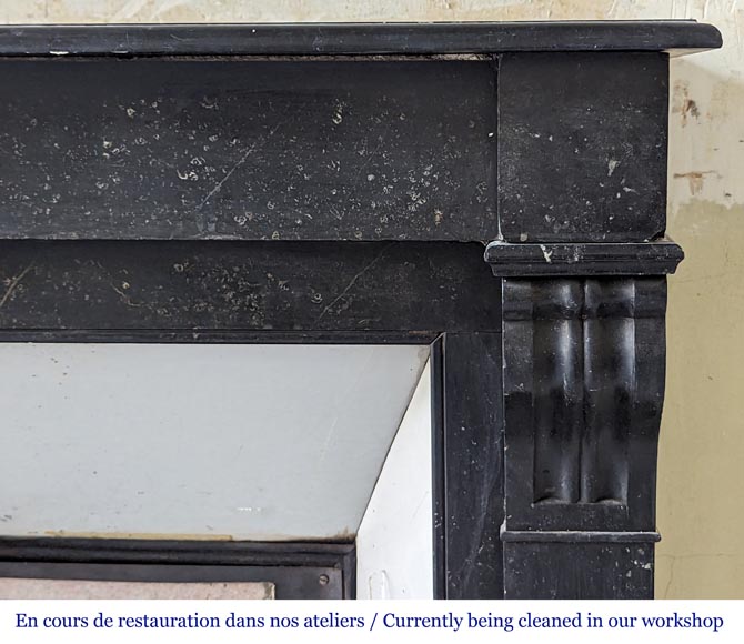 Napoleon III style mantel with black marble modillon-6