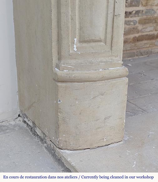 Louis XV style mantel adorned with a carved stone palmette-4