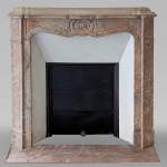 Louis XV style Pompadour mantel carved in Enjuguerais marble