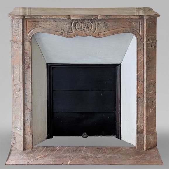 Louis XV style Pompadour mantel carved in Enjuguerais marble-0