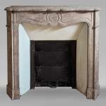 Louis XV style Pompadour mantel carved in Lunel marble