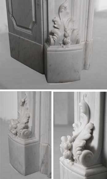 Jules CANTINI (attributed to) - Large Napoleon III style mantel in highly carved Carrara marble-9