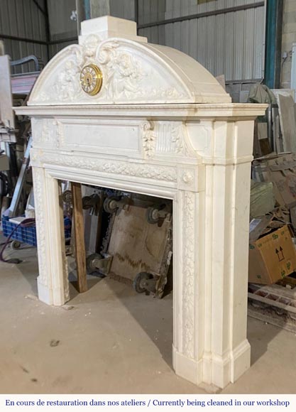 Napoleon III Fireplace with Clock, musical Putti-2
