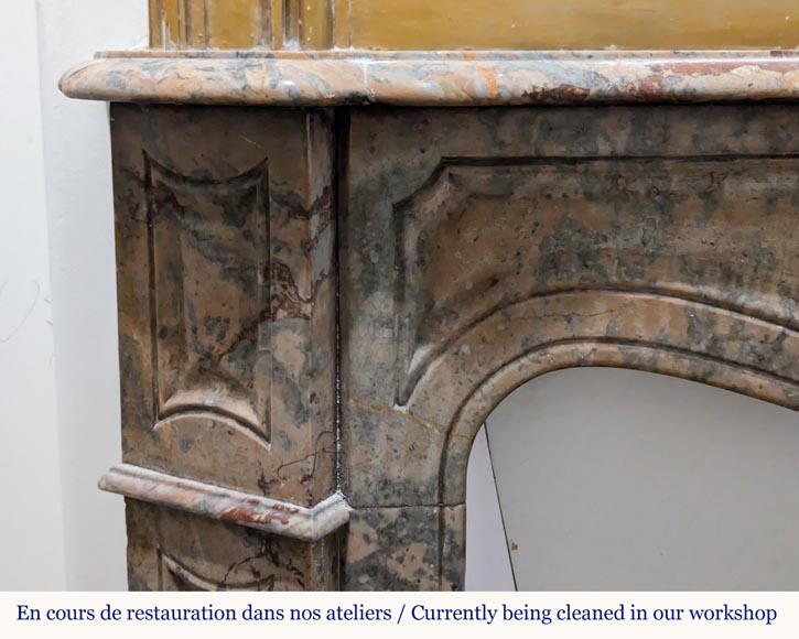 Louis XV style Pompadour mantel in Enjugerais marble-3