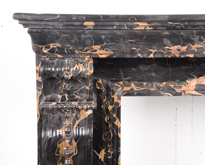 Restoration mantelpiece in Portor marble adorned with volutes-3