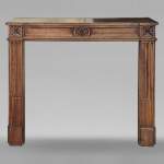 Louis XVI style walnut wood mantel