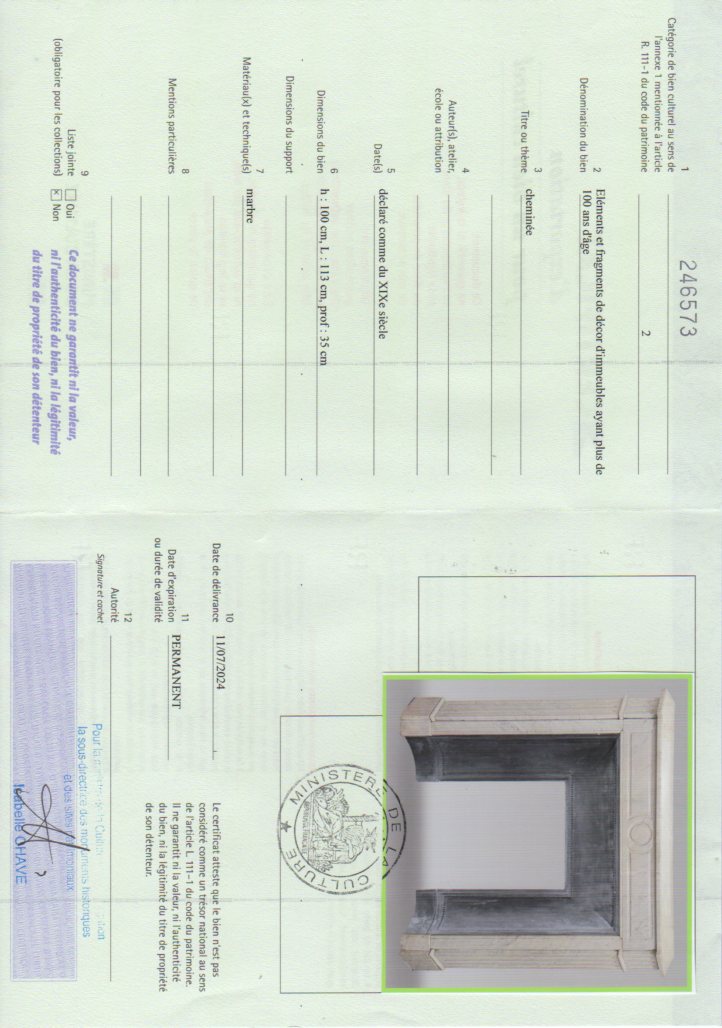 Export certificate