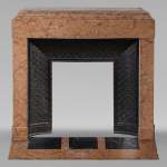 Art Deco mantel in Breche orange marble