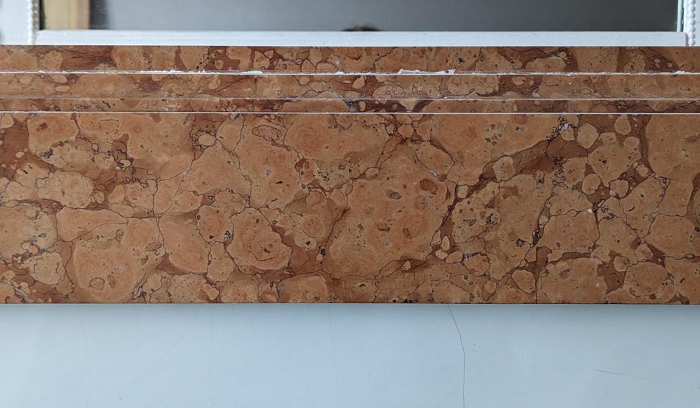 Art Deco mantel in Breche orange marble-1