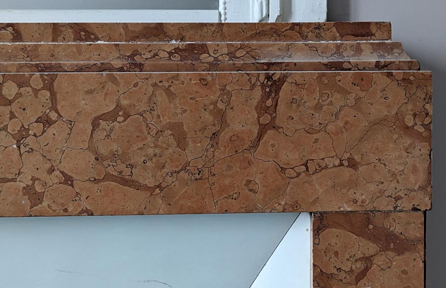 Art Deco mantel in Breche orange marble-6