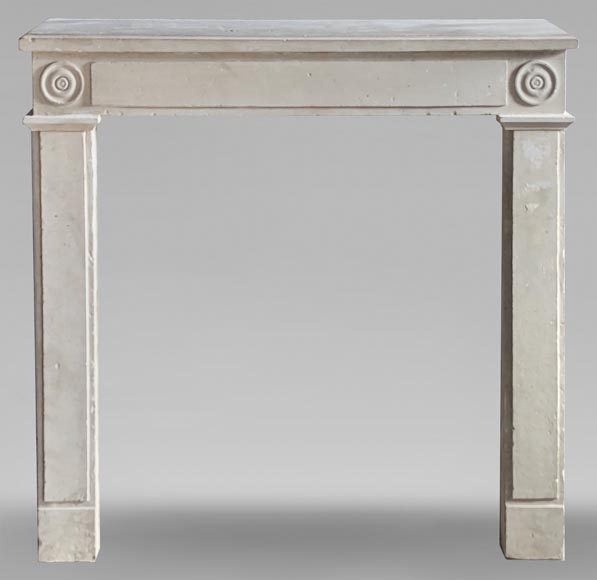 Small Louis XVI style stone fireplace mantel-0