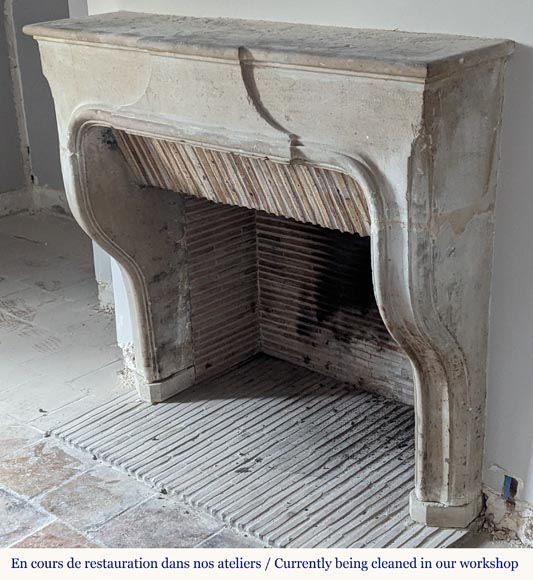 Small Burgundian-style fireplace carved in stone-6