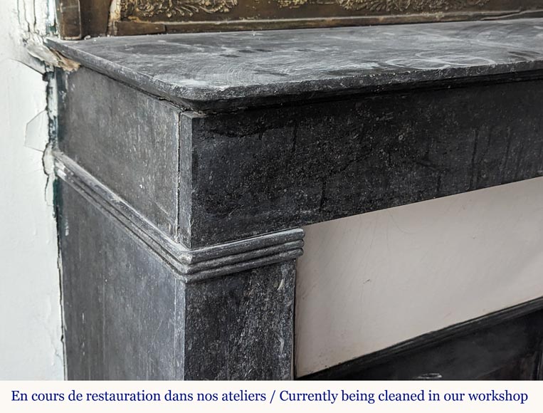 Napoleon III style mantel in black marble-3