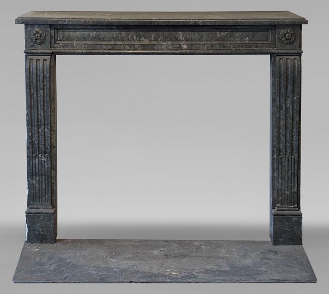 Louis XVI period mantel in Turquin marble-0