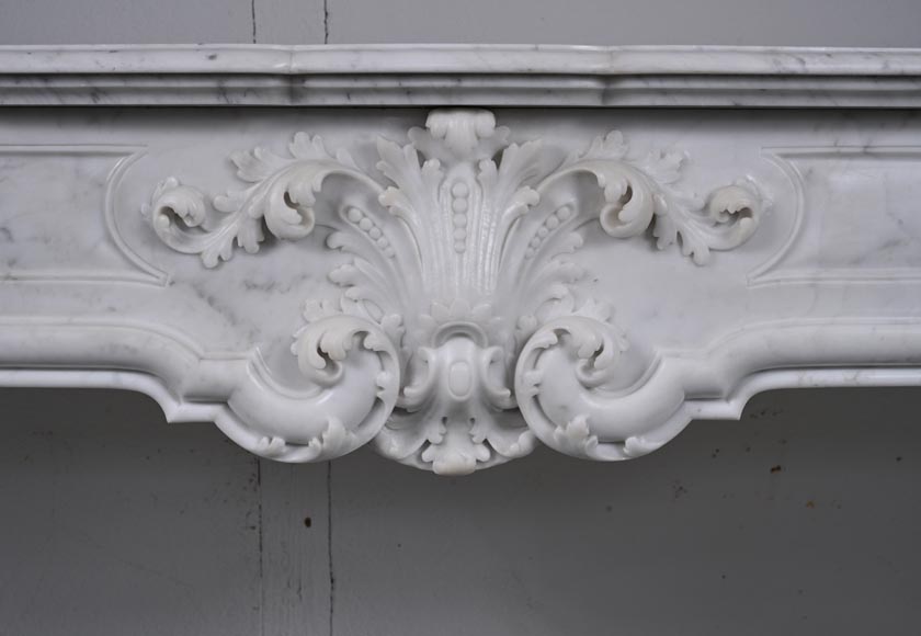 Jules CANTINI, Marseille, Napoleon III style mantel richly carved in Carrara marble-1