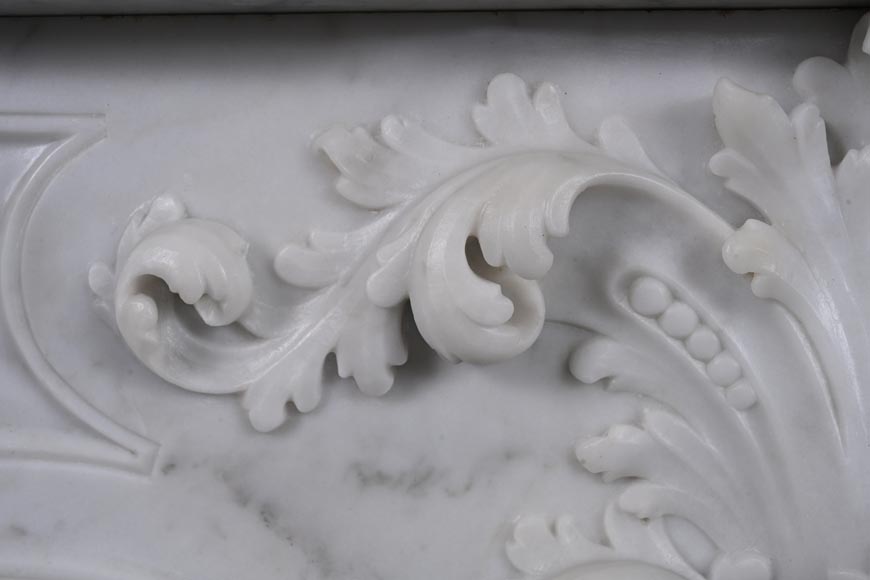 Jules CANTINI, Marseille, Napoleon III style mantel richly carved in Carrara marble-3