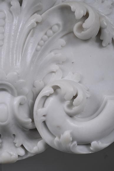 Jules CANTINI, Marseille, Napoleon III style mantel richly carved in Carrara marble-4