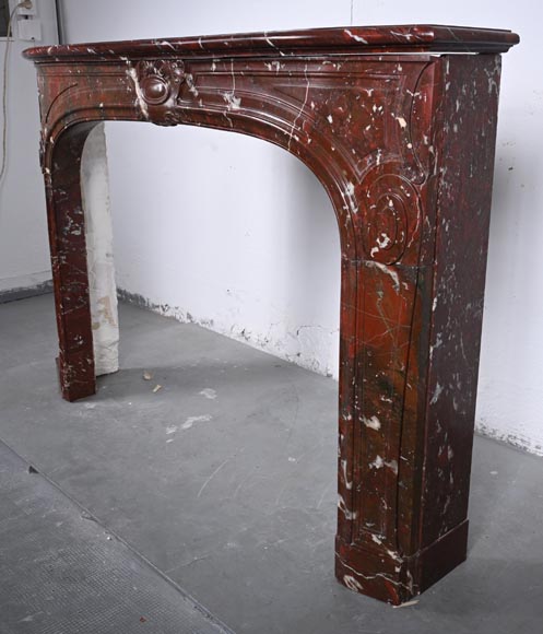 Regence style mantel carved in Griotte red marble-6