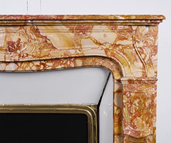 Regence style mantel in red and orange brèché marble-6