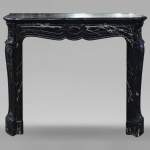 Louis XV style Pompadour mantel in black Marquina marble