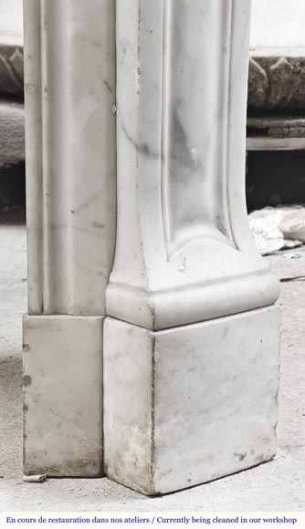 Louis XV style Pompadour model fireplace, in Carrara marble Louis XV style Pompadour model fireplace, in Carrara marble-7