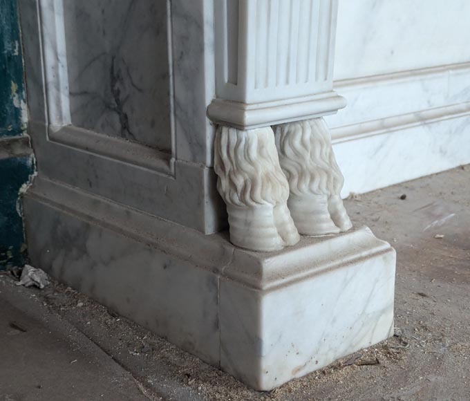 Louis XVI marble console with goat's feet-4