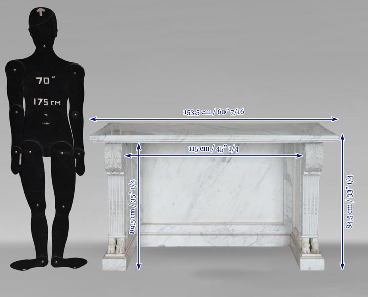 Louis XVI marble console with goat's feet-10