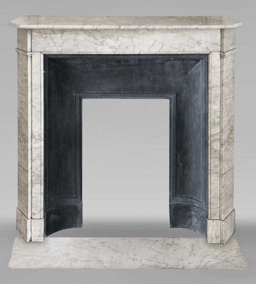 Louis XVI mantel in Carrara marble-0