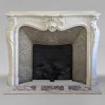 Louis XV style mantel in Carrara marble