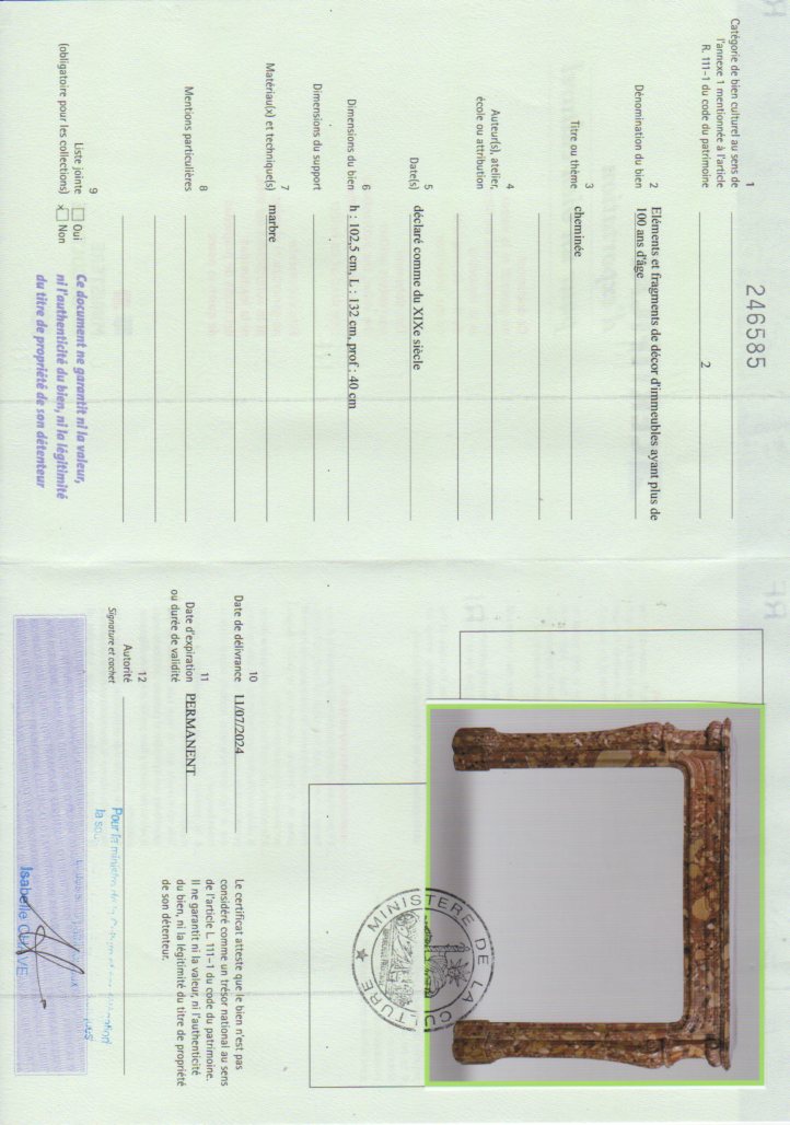 Export certificate