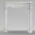 Louis XV style Pompadour mantel in Carrara marble