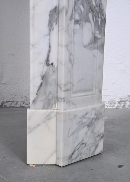 Louis XV style Pompadour mantel in Arabescato marble-7