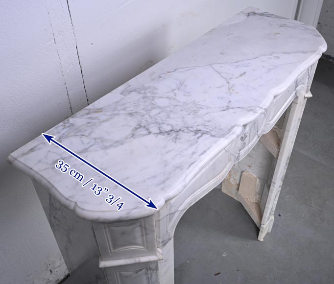 Louis XV style Pompadour mantel in Arabescato marble-8