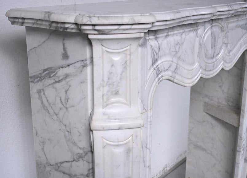 Louis XV style mantel in Arabescato marble-3