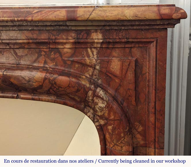 Louis XIV style mantel carved in Breche Sanguine-6