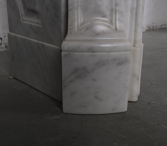 Louis XV style Carrara marble mantel with palmette motif-5