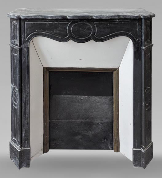 Louis XV style Pompadour mantel in black speckled marble-0