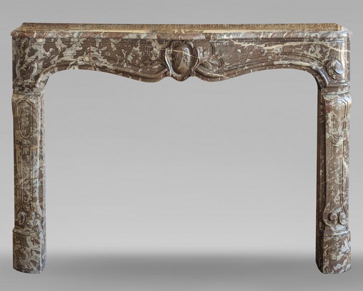 Louis XV period mantel in Rouge du Nord marble-0