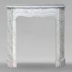 Louis XV style Pompadour mantel in Carrara marble