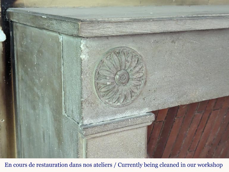 Directoire style stone mantel with vase decoration-3