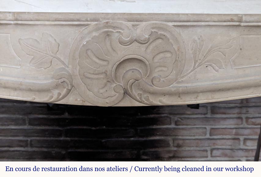 Louis XV style Bourguignonne stone mantel-1