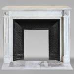 Louis XVI style Carrara marble mantel with rosettes