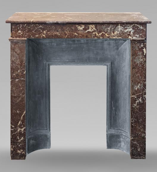 Napoleon III style mantel in Rouge du Nord marble-0