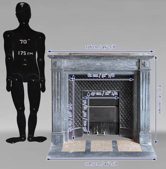 Louis XVI mantel in Turquin marble-10