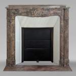 Louis XV style Pompadour mantel in Enjugerais marble