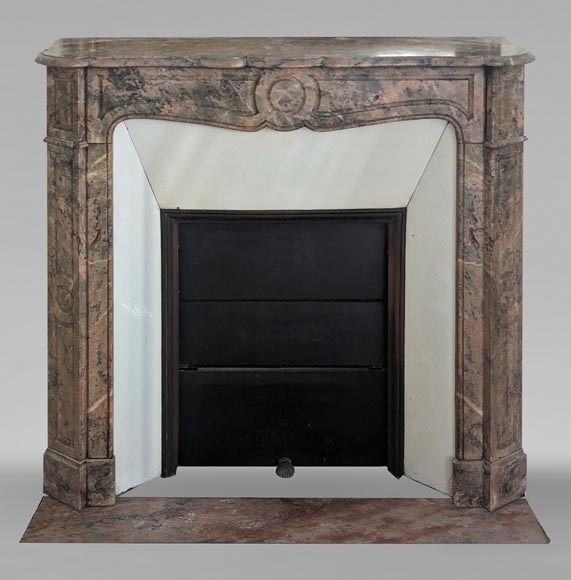 Louis XV style Pompadour mantel in Enjugerais marble-0