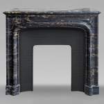 Louis XIV style mantel in Portor marble