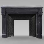 Napoleon III style mantel with black marble modillions