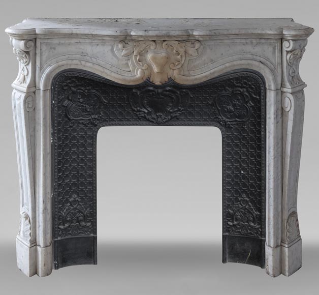 Louis XV style mantel in Carrara marble-0