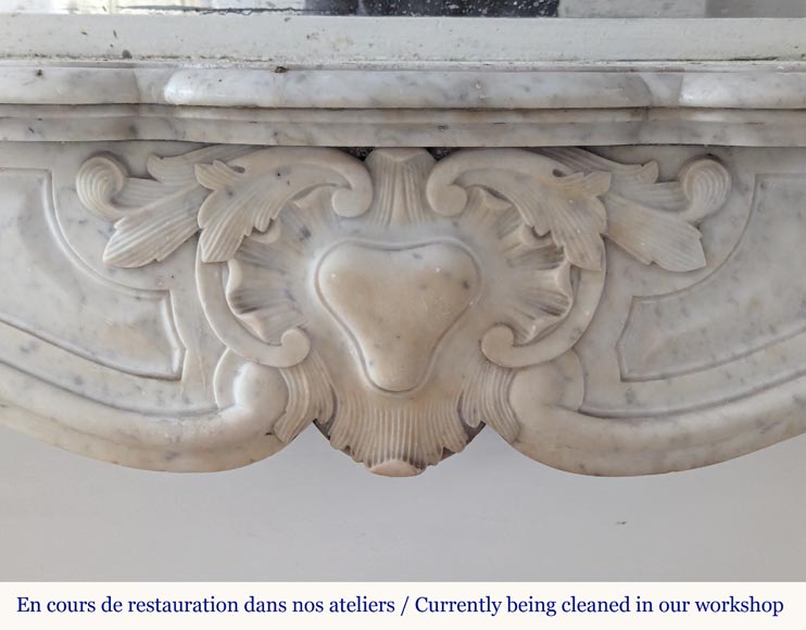 Louis XV style mantel in Carrara marble-1